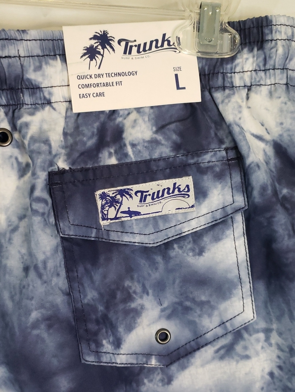 Trunks Blue Marble Tie Dye Sano Short Swim Trunks, Large - Picture 8 of 8